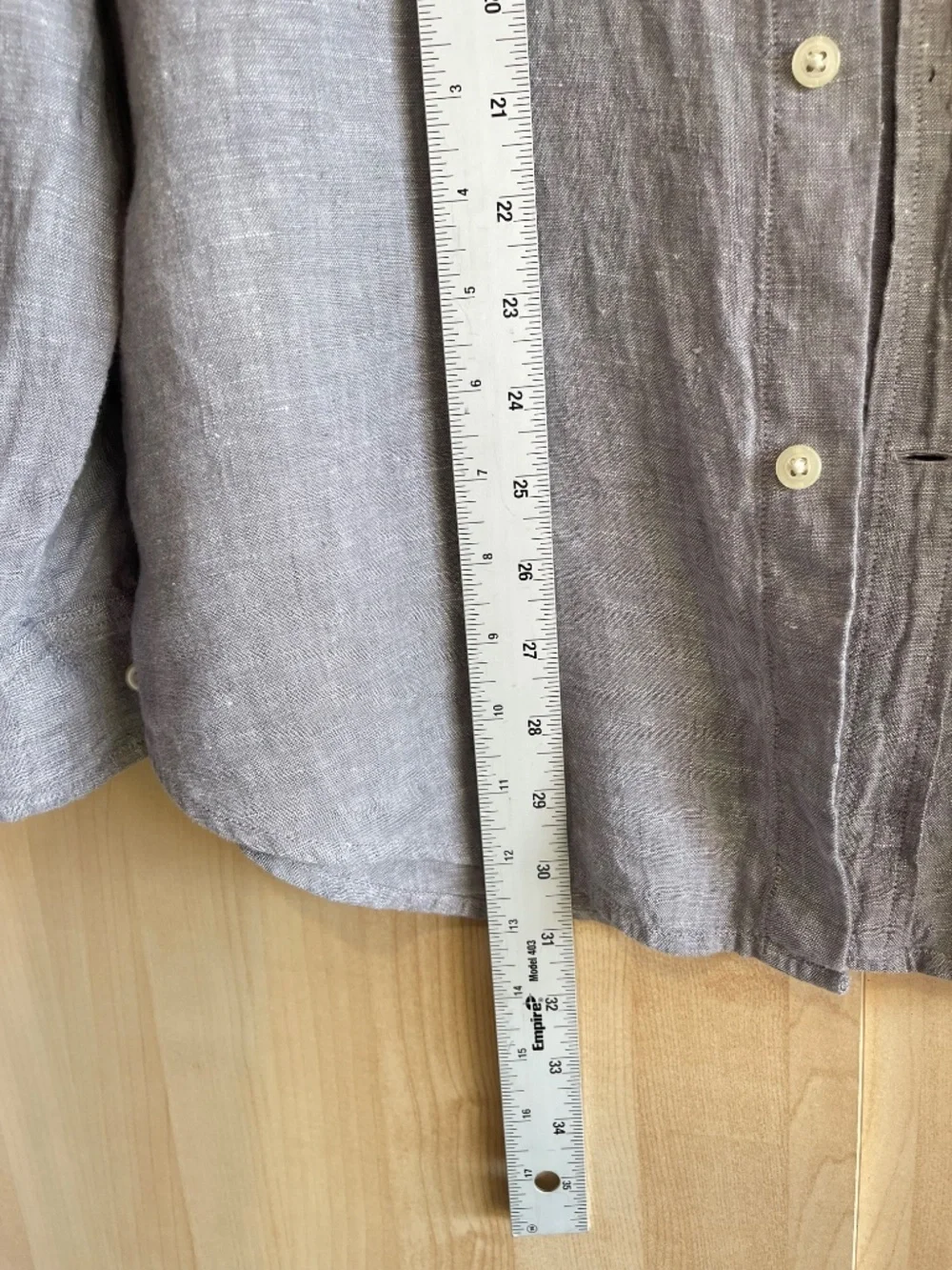 Banana Republic Heather Gray Linen Button-Down Shirt